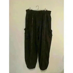 Athleta Jogger Womens XLT Black Stay Fly Zipper Front Cargo Pants See Desc